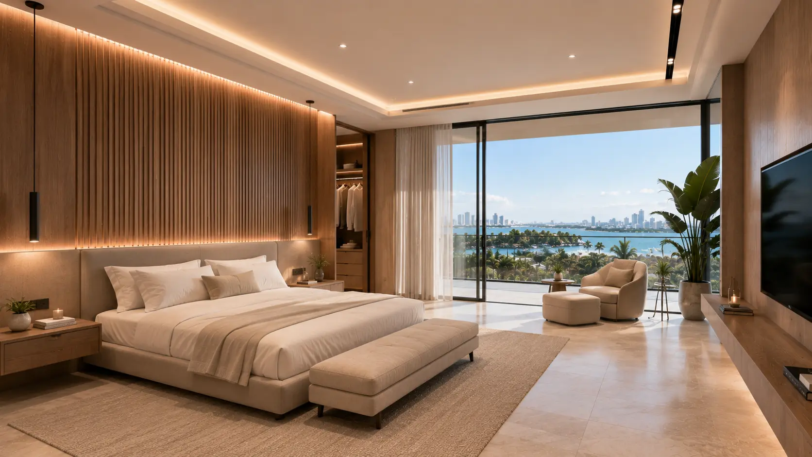 Warm contemporary interiors