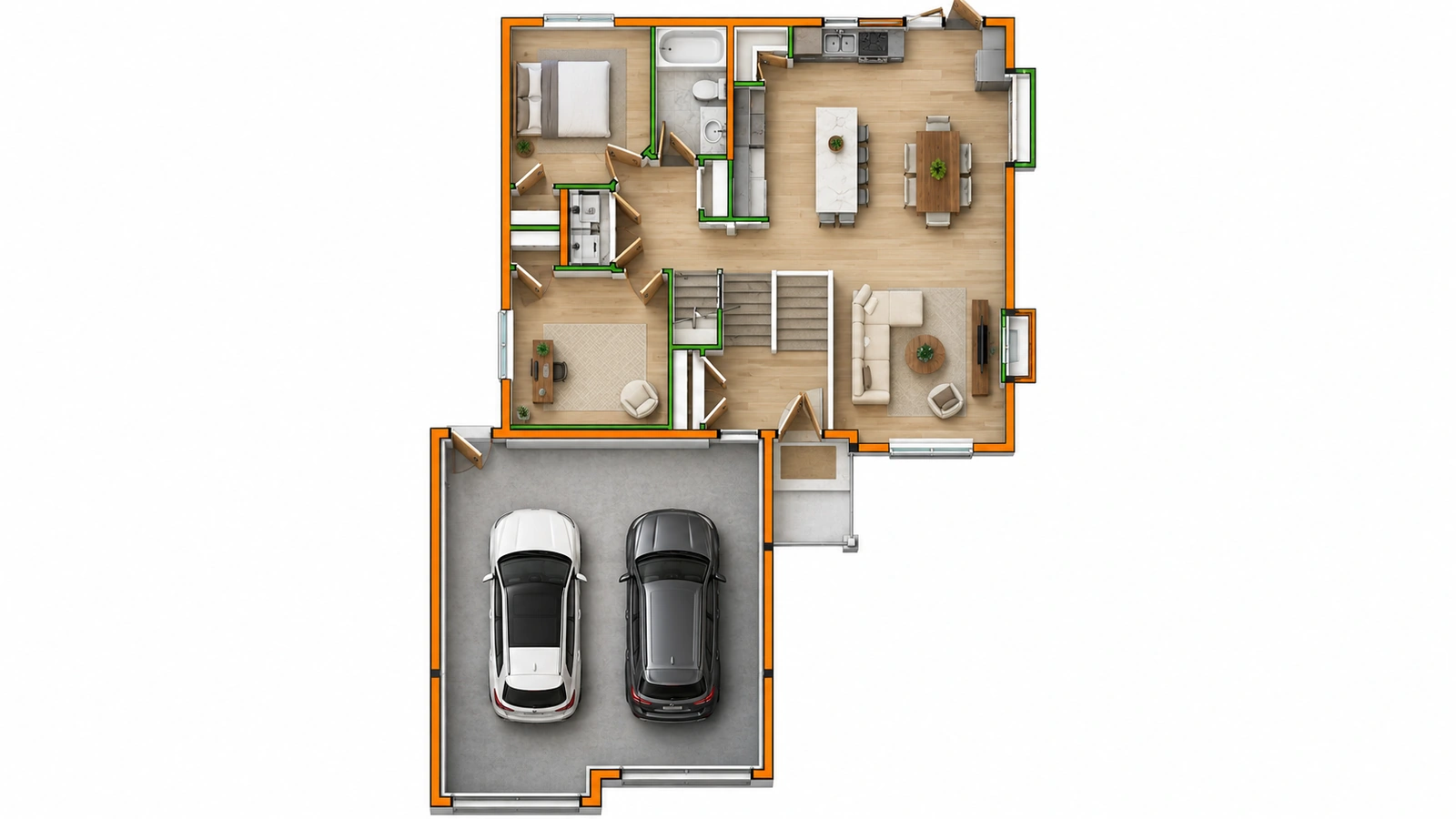 Floor plan to 3D plan — 3D floor plan