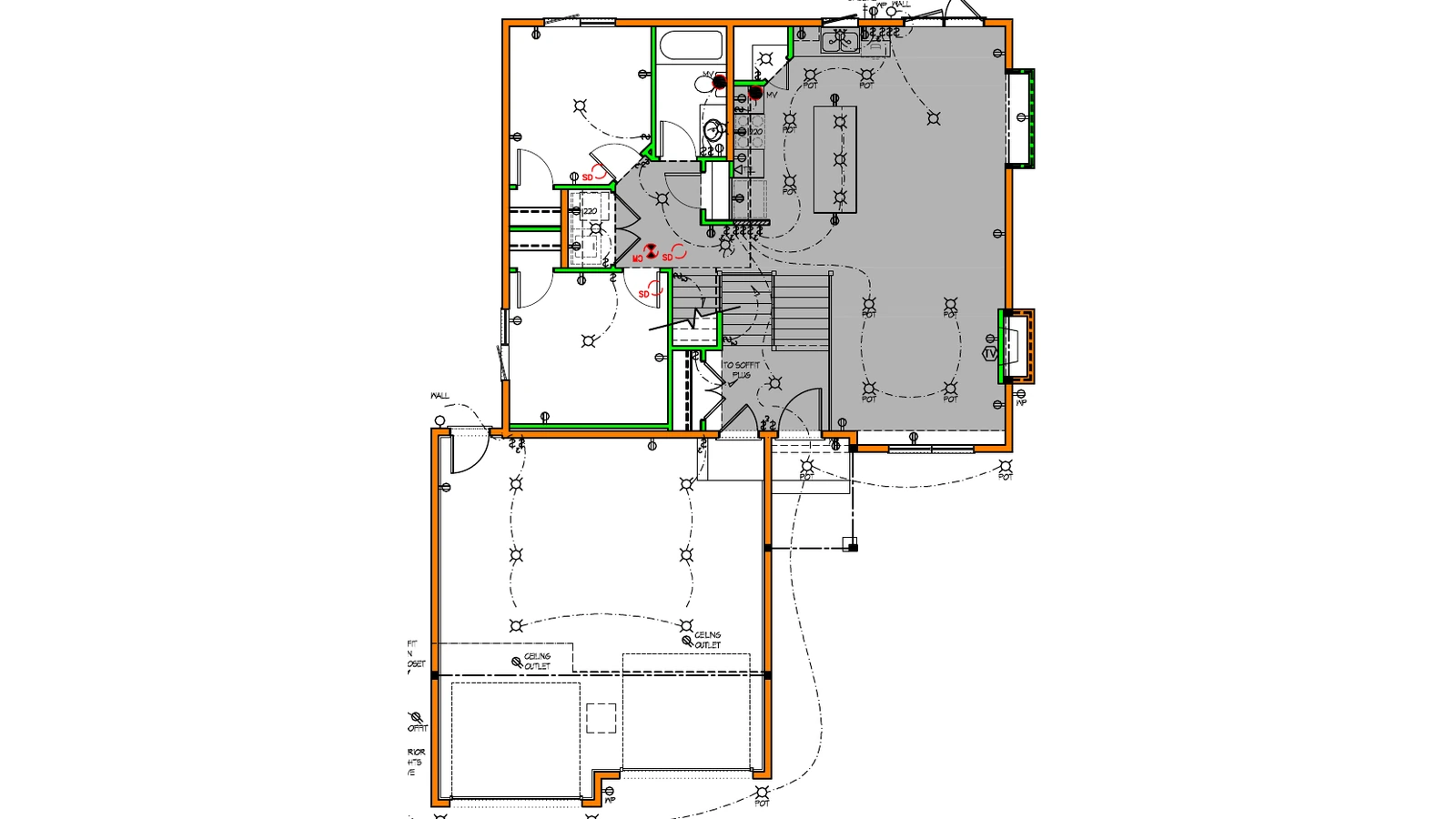 Floor plan to 3D plan — Main floor plan