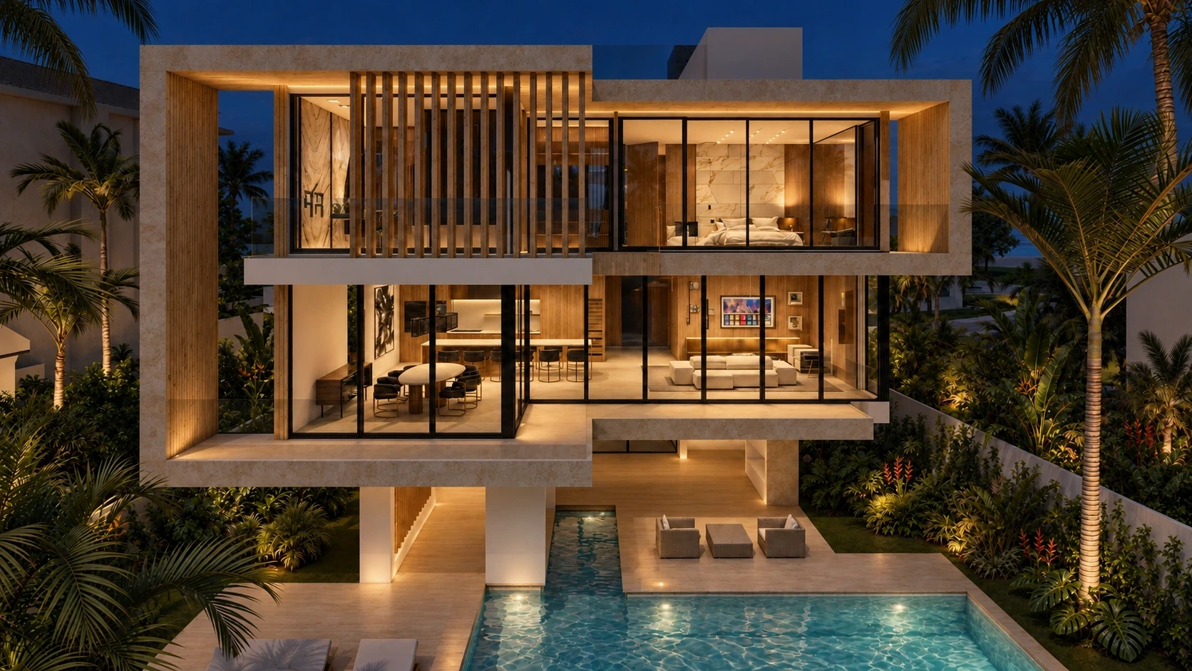 Palm Isle Estate — Day to night