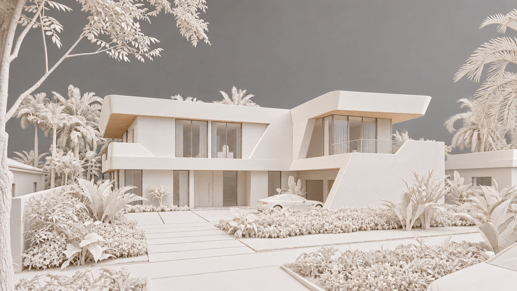 Wave House — Render to scale-model visual