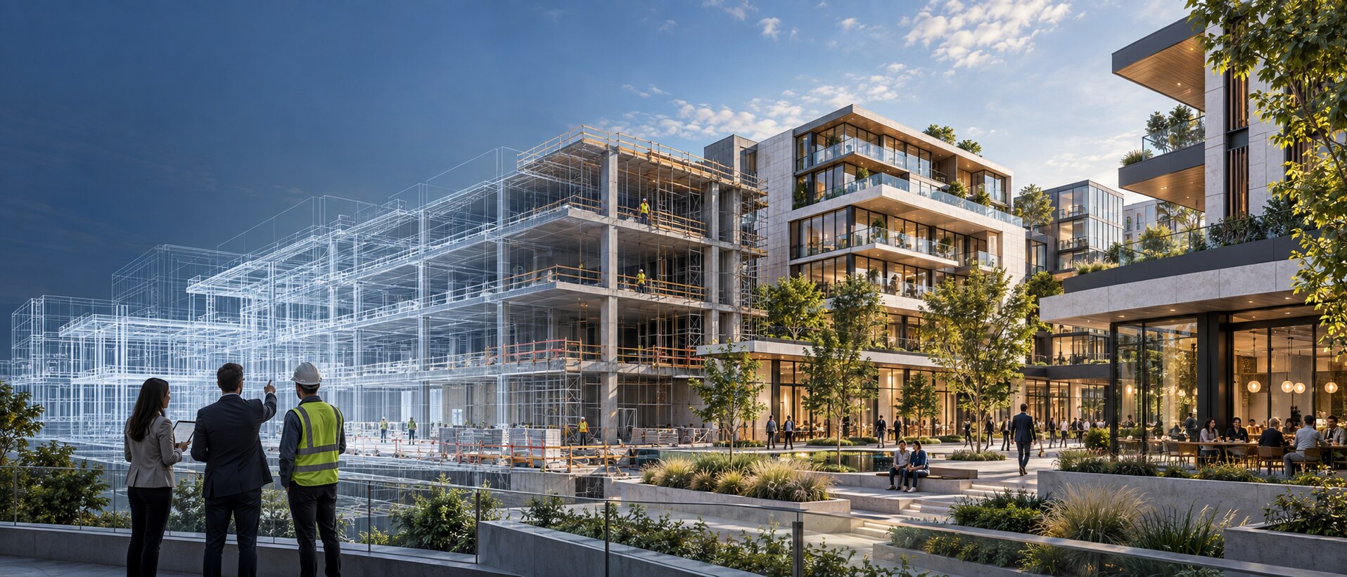 Integrated architectural visualization, construction and completed development