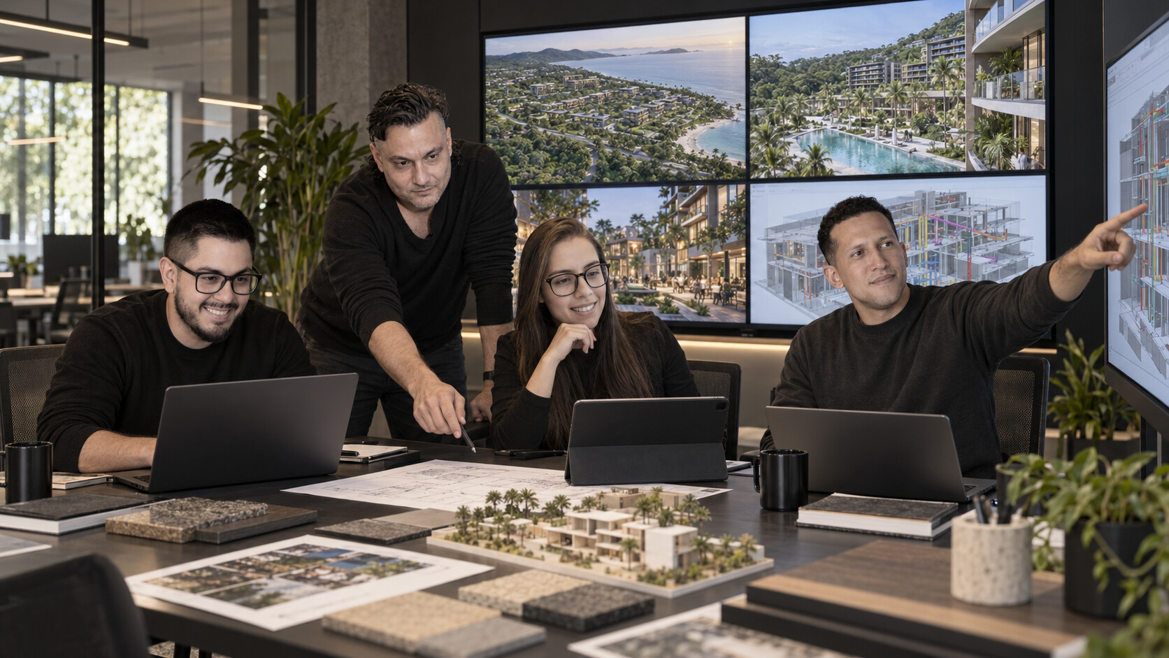 CR DIGITALTECH STUDIO team collaborating on an architectural project