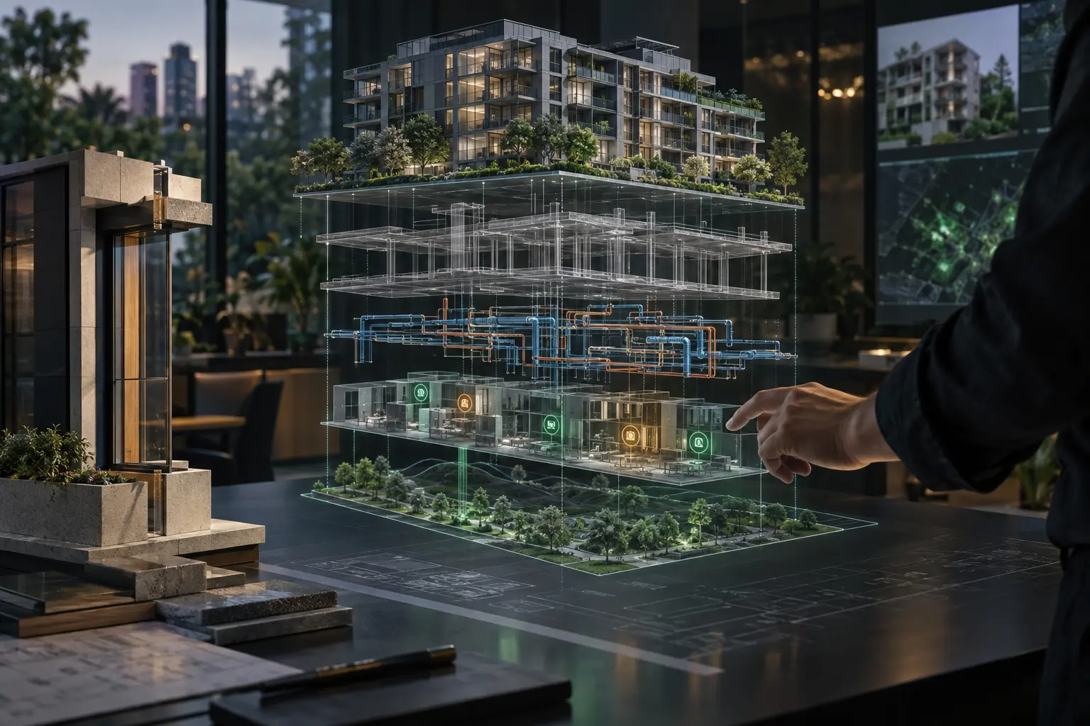 Editorial digital twin of a coordinated building with connected project information